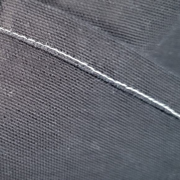 Utility Canvas Black Cotton Tunic Dress S Quilted Workwear USA Pockets Zip - Picture 7 of 11